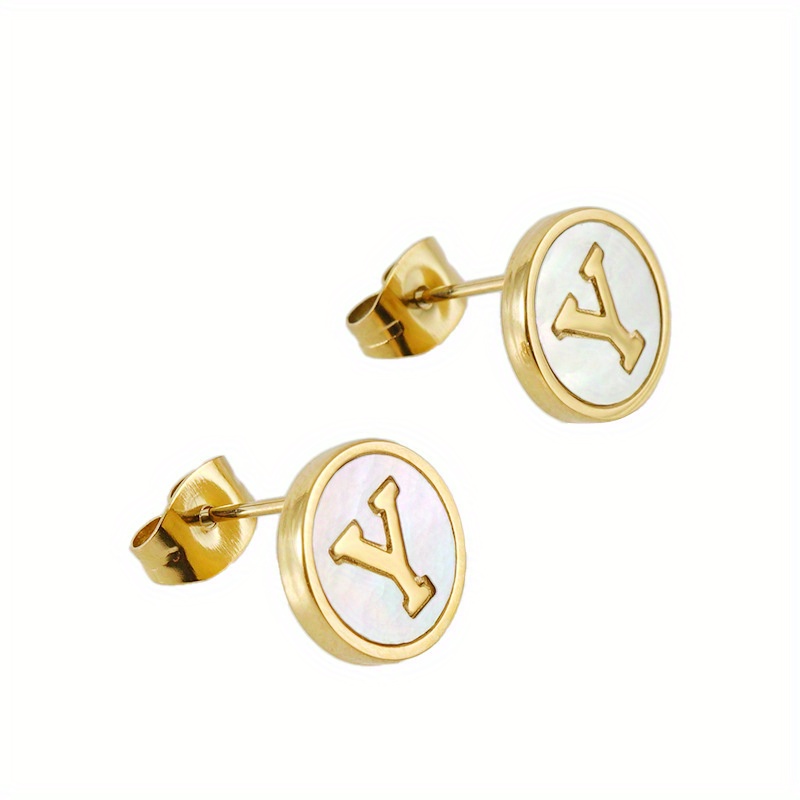 lv initial earrings