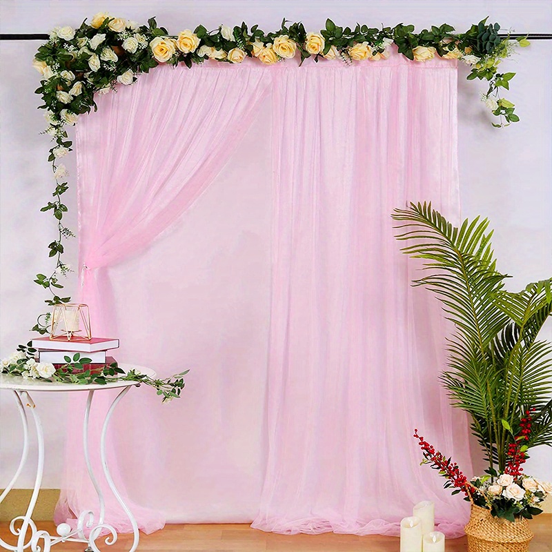 Toile de fond murale pour mariage - Rideau floral rose - Fond de  photographie pour fête de mariage - Fête prénatale - Décoration de table de  dessert - 2,1 x 1,5 m : : High-Tech