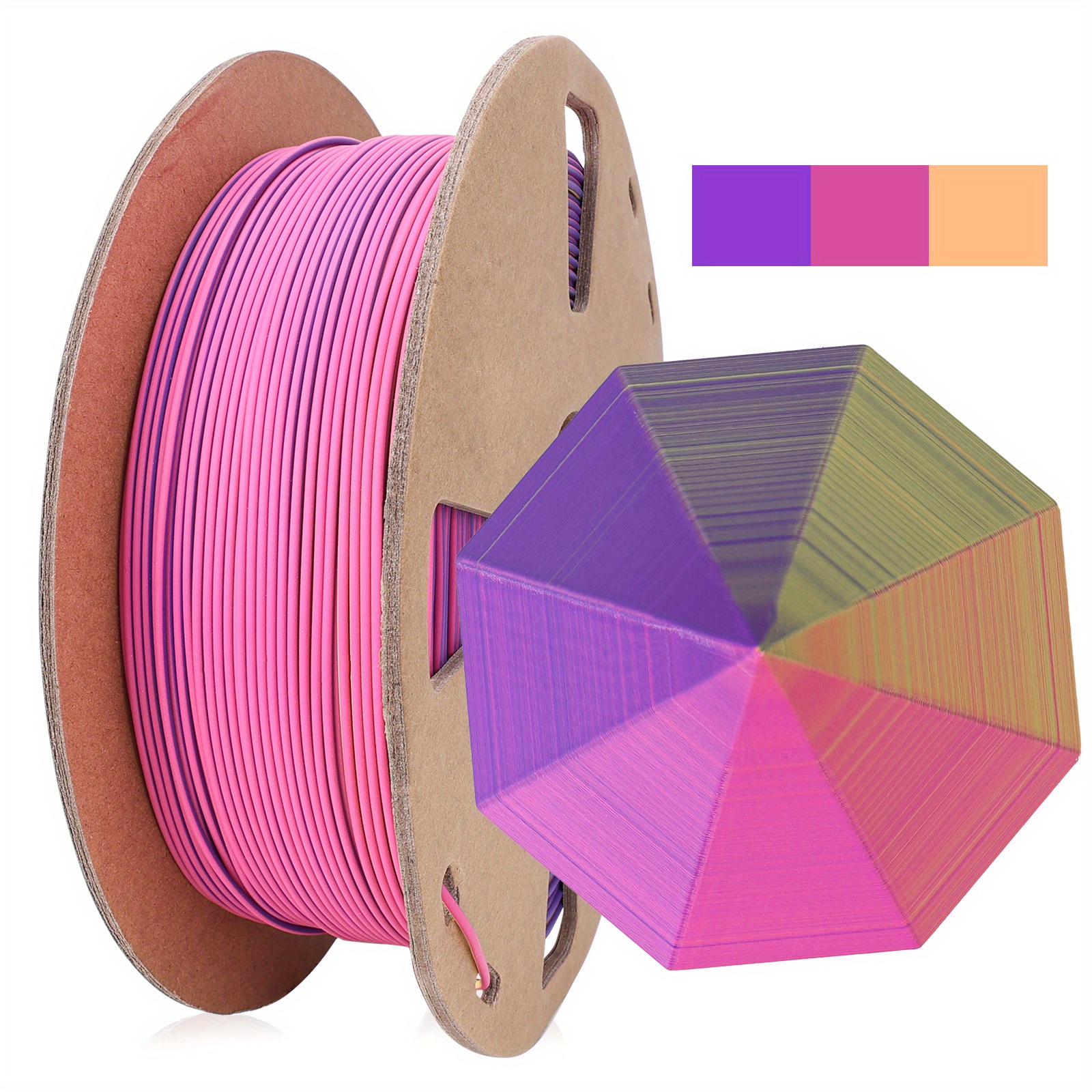 Reprapper Triple Color Filament Coextrusion PLA Filament 1.75mm for 3D  Printer & 3D Pen, Multicolor Like Dual Color Rainbow PLA, 2.2lbs (1kg)