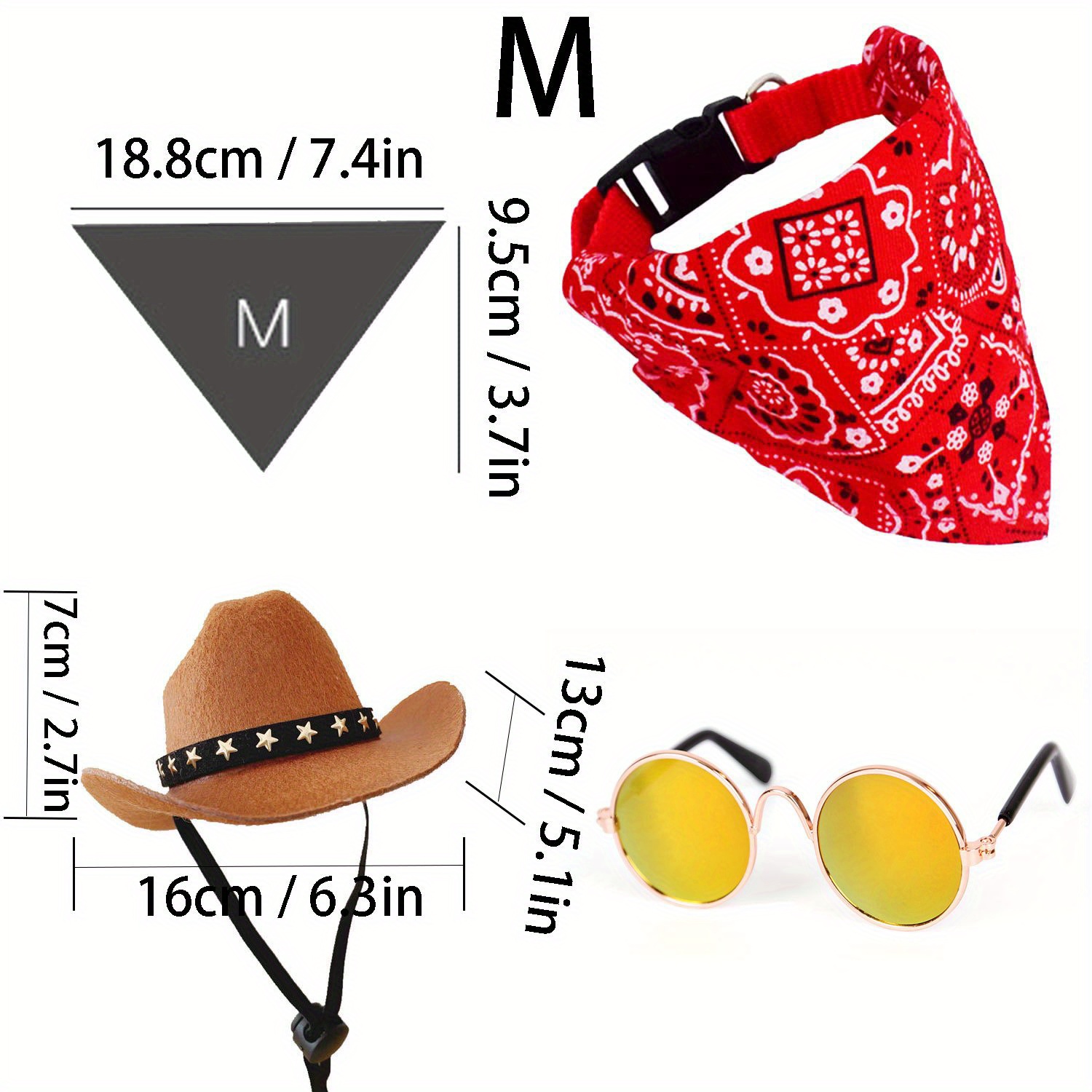 Cappelli da cowboy Bandana Set per uomo Donna Cappello da cowgirl  occidentale Sciarpa alla moda Accessori per costumi da festa di compleanno