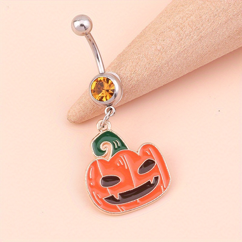 Pumpkin belly deals button ring