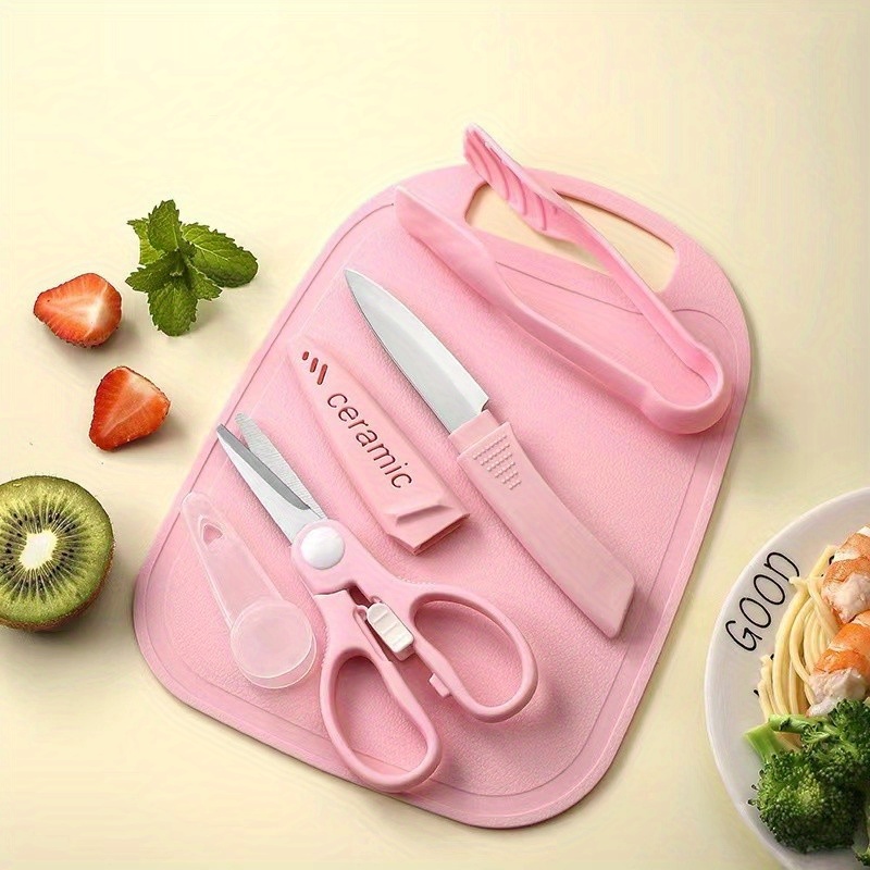 Ceramic Scissors,Healthy Baby Food Scissors with Cover Portable Shears  (Pink)