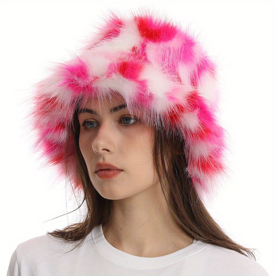 Faux Fur Bucket Hat in Sugarplum Pink, Size: Medium/Large | Alo Yoga