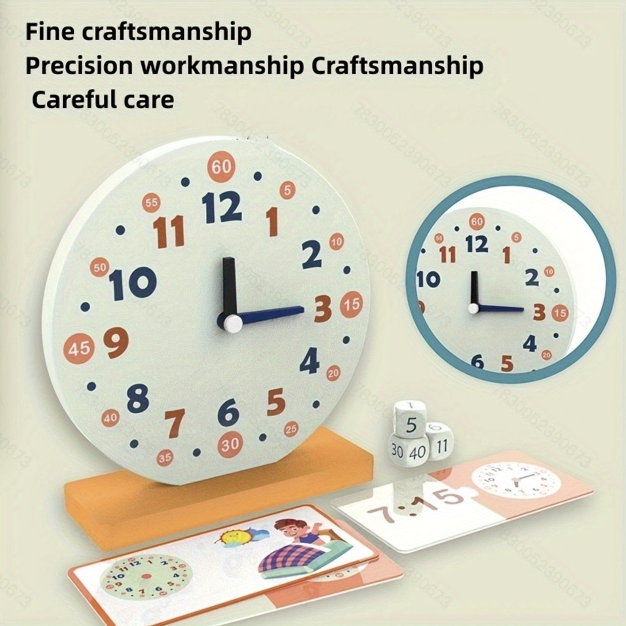 Wooden Educational Clock Activity Set Montessori Puzzle Toys For Boys