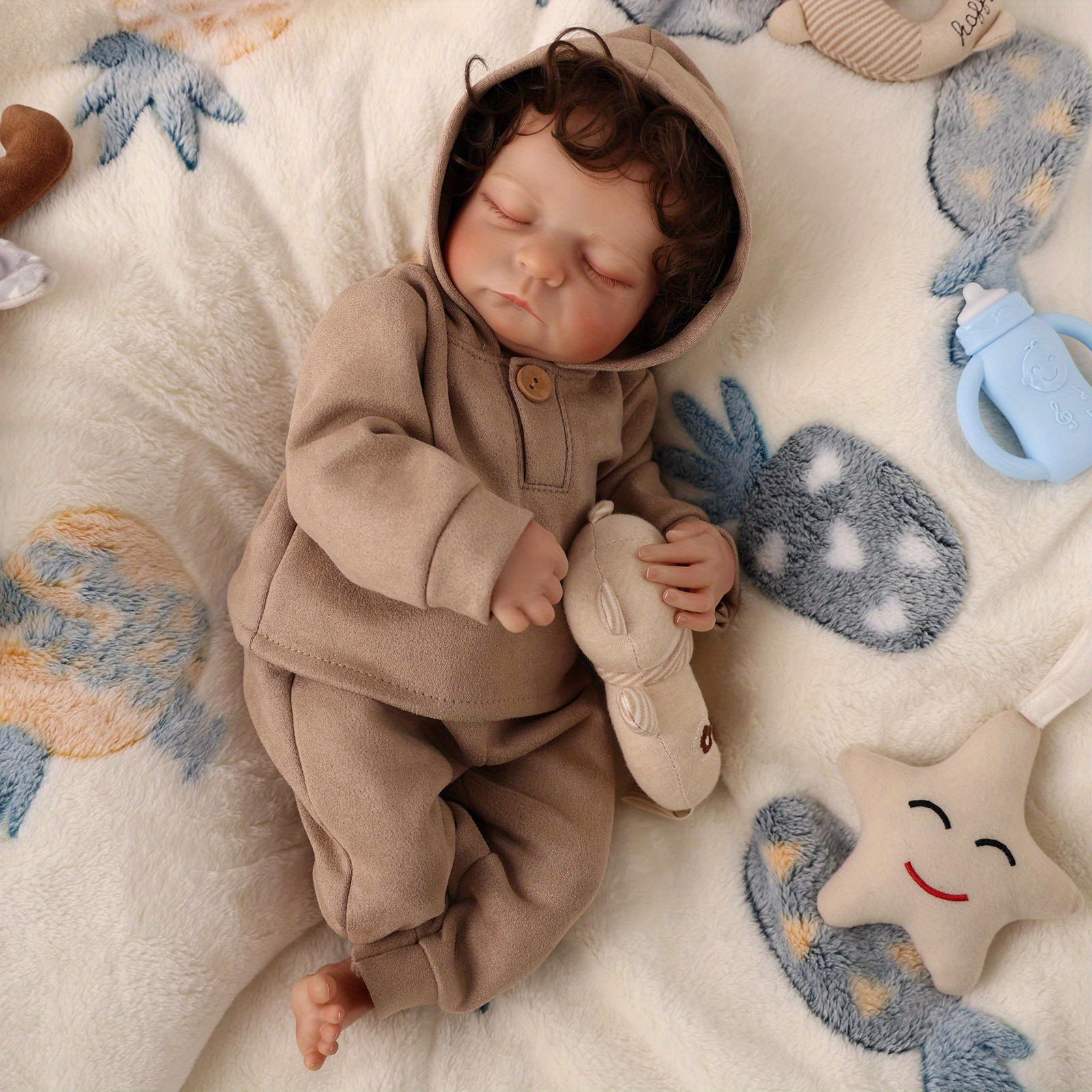 Lucy Reborn Finished Doll Bebe Reborn Doll Inch New Face Realistic Reborn  Sleeping Newborn Baby Boy Real Doll Kids - Temu