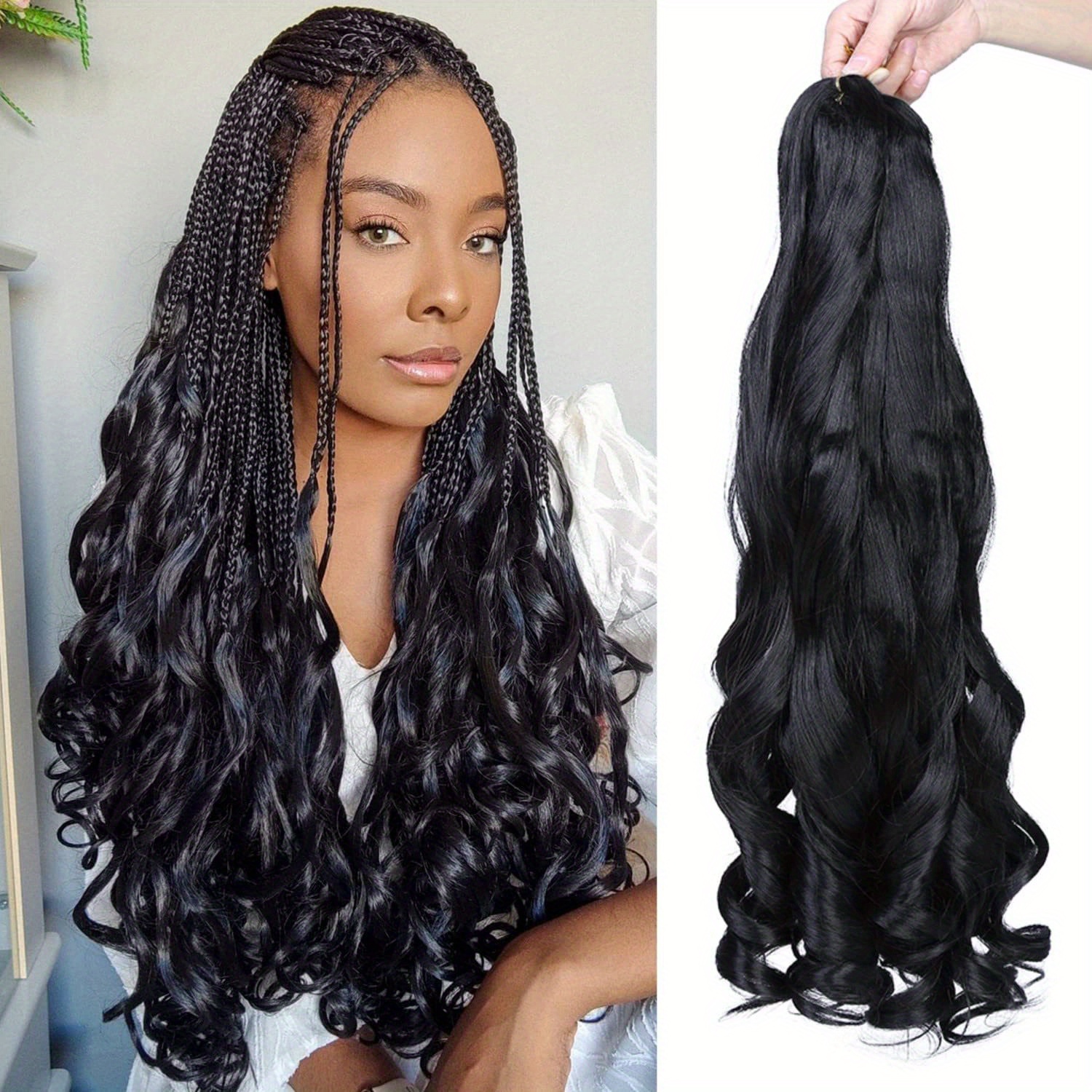 Curly Braiding Hair Extensions Pre Stretched Loose Wave - Temu Canada