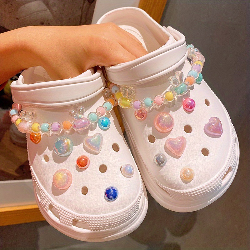 Candy Color Little Rabbit Bead Chain Glitter Shoe Buckles Temu United