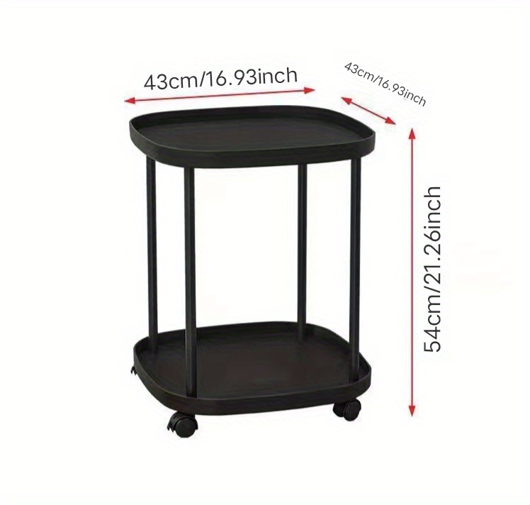 Modern Double Layer Tray Table Wheels Perfect Bedside Sofa Temu