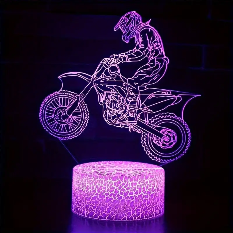 Motocross 3d Model Decorative Night Light 16 Colors + Warm - Temu