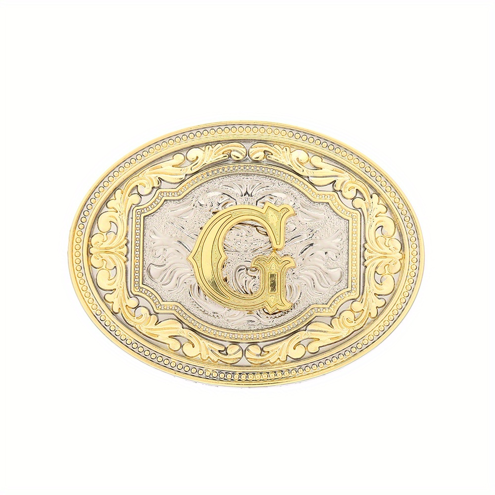 Embossed Letter Belt Buckle for Men