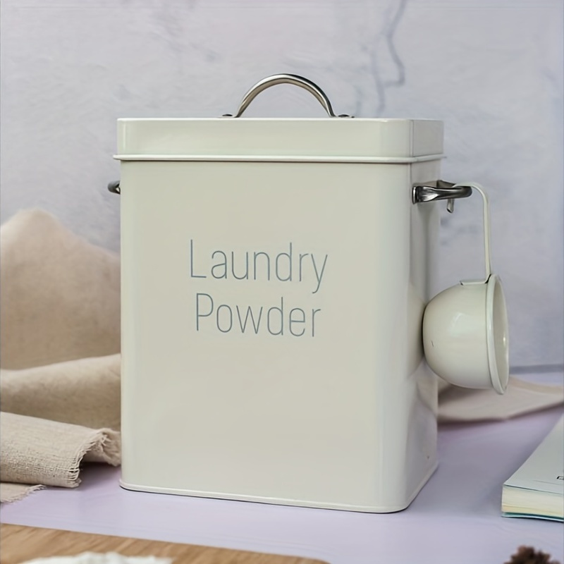 Metal Laundry Powder Container w/ Scoop