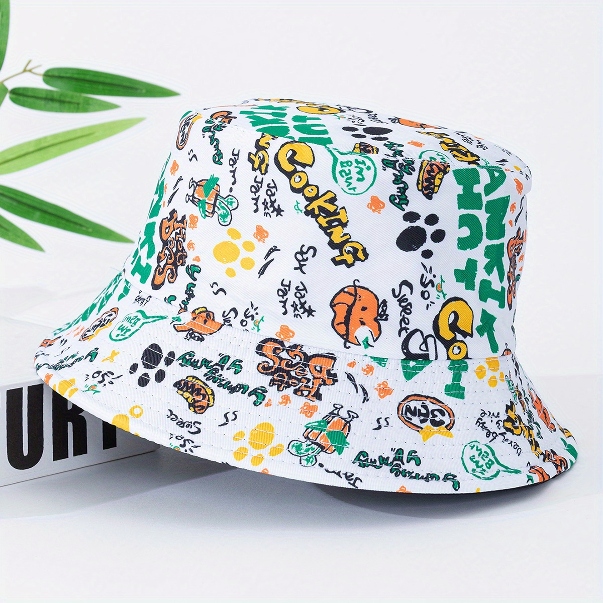 New Fashion Unisex Graffiti Print Bucket Hat Summer Men Women