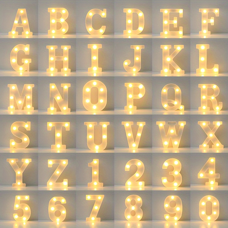 16cm led alphabet light letter luminous number light letter confession night light family bar wedding birthday christmas party outdoor decoration details 4