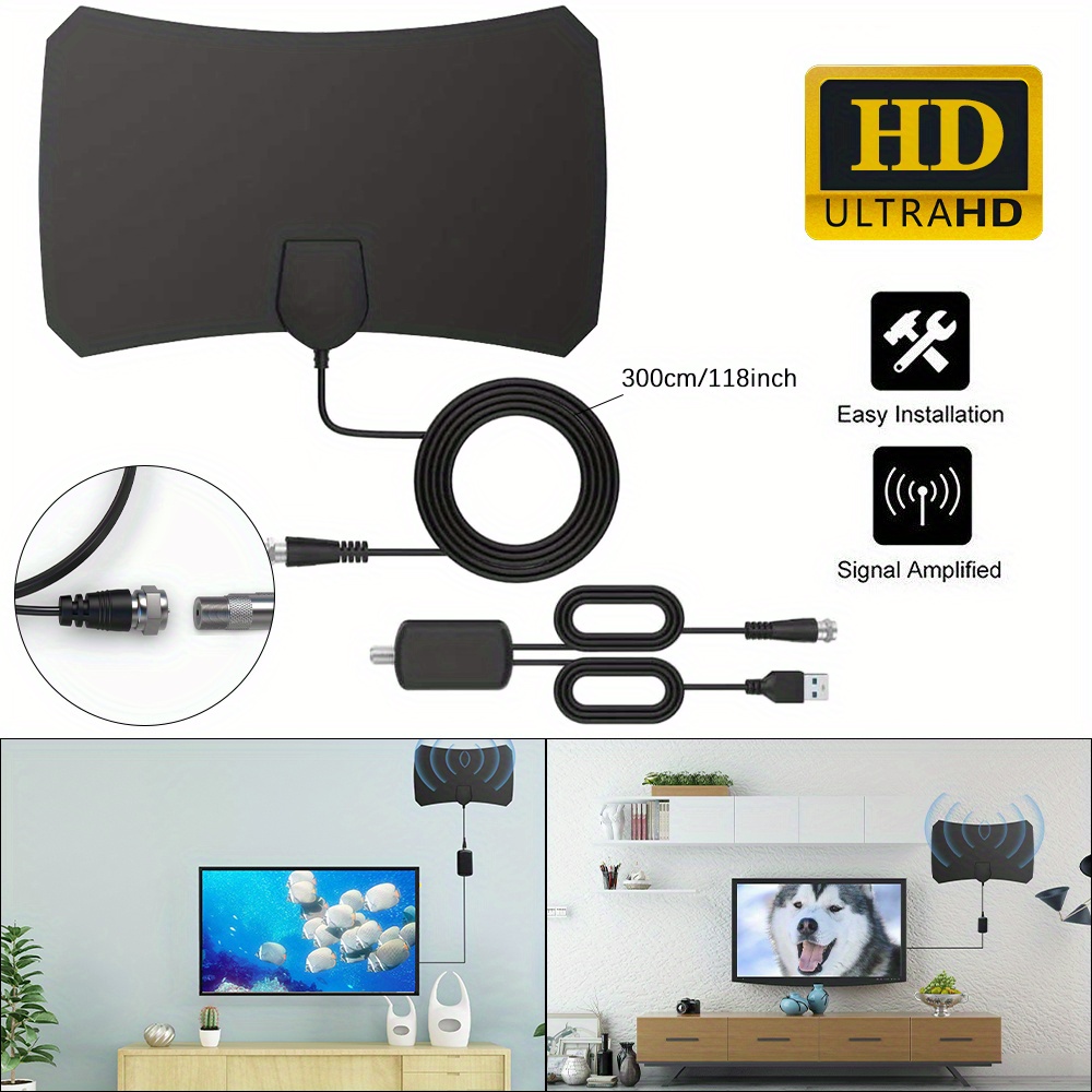 Mini Hd Digital Hdtv Television Antenna, 4k Full Hd Channel Tv Antenna ...