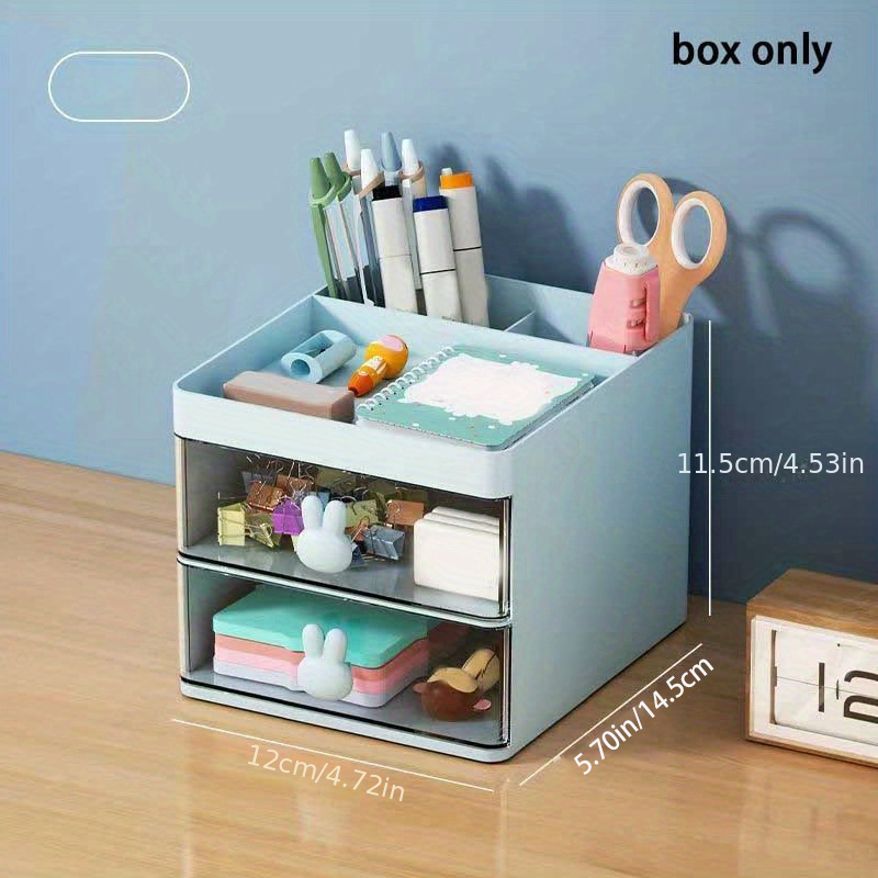 1pc Cosmetic Storage Box, Clear Desk Drawer Type Bedroom Organizer Shelf,  Desktop Drawer Jewelry Storage Case, Suitable For Student Dormitory.