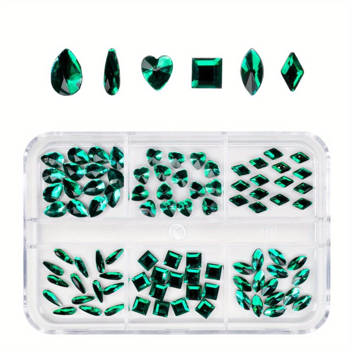 1101Pcs Lucky Green Nail Rhinestones for Nail Art Nail Charms Shiny Crystal  Clear Green Nail Diamonds