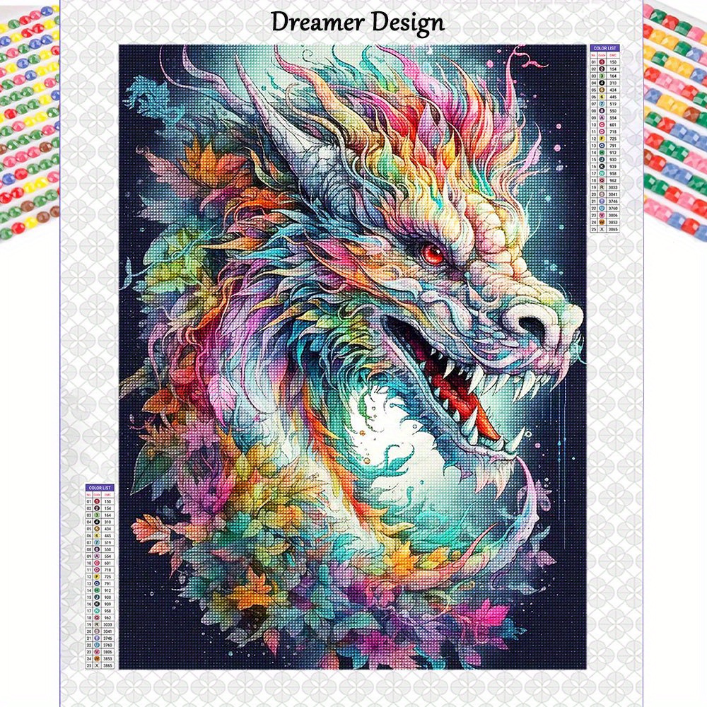 Diamond Painting Kit Dragon Full Diamond Mosaic Animal 5d Diy Cross Stitch  Kits Diamond Art Home Decoration - Temu