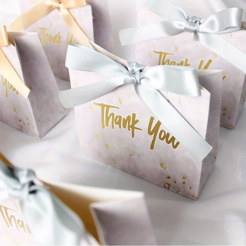 Marble Thank You Gift Bags Wedding Supplies Marbling Pattern - Temu