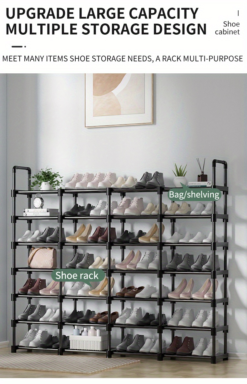 Double Row Shoe Rack,Shoe Storage Organizer with Big Capacity,7