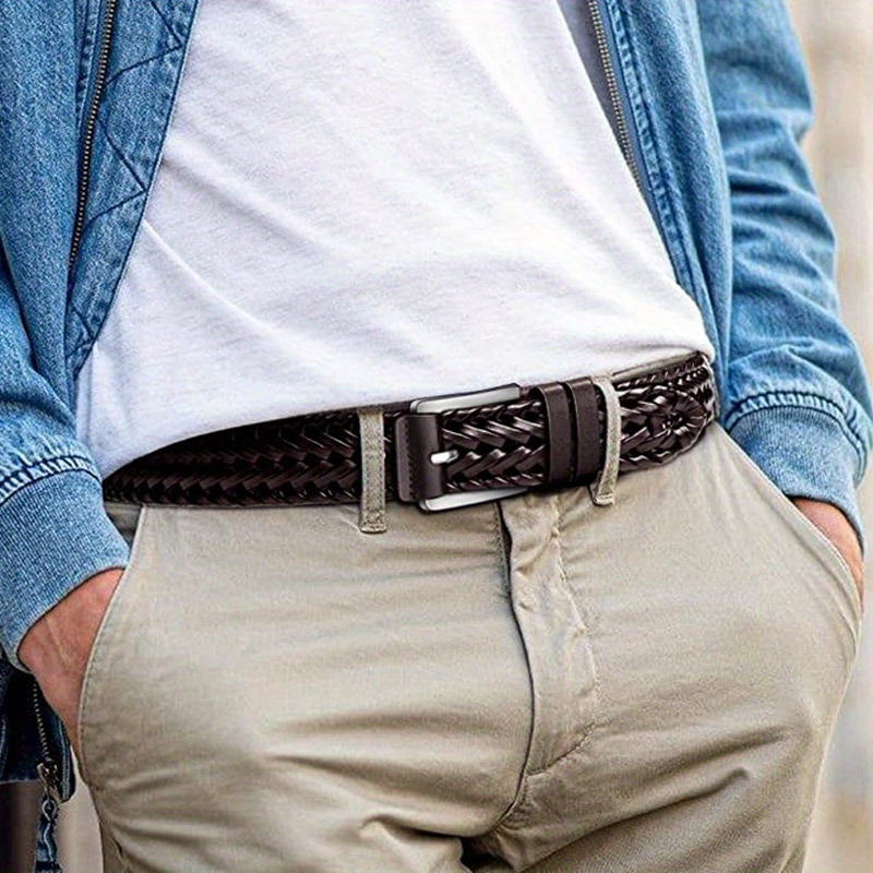 Mens Casual Sports Hollow Woven Belt Leather Pants Jeans Belt Ideal Choice  For Gifts - Jewelry & Accessories - Temu