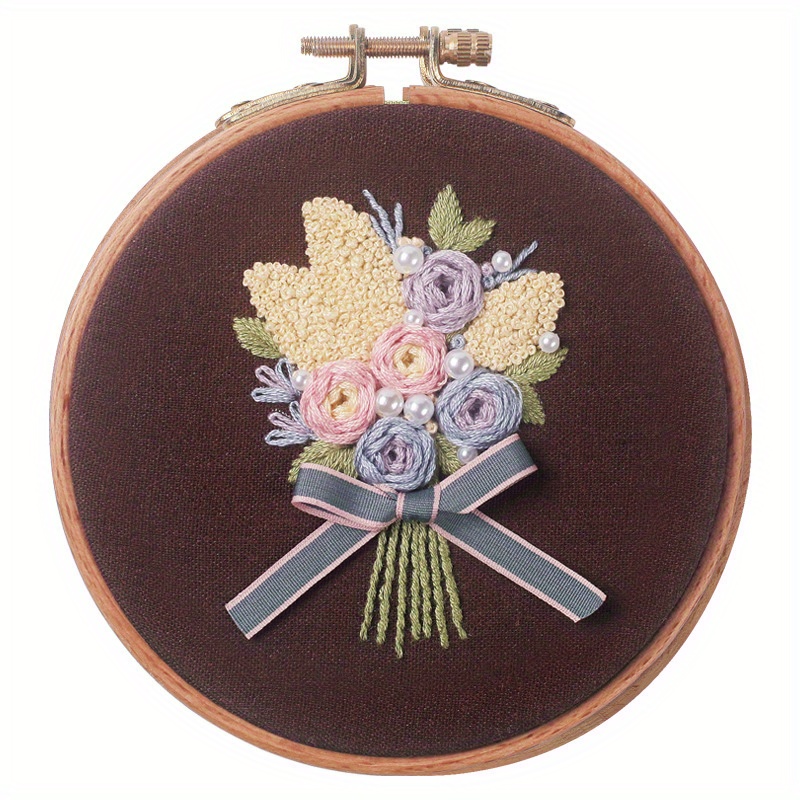 Tambour Embroidery Kit 6 for Beginner / Set for Tambour Embroidery / Floral  Embroidery Set / Bead Embroidery Kit DIY / Gift for Mother 