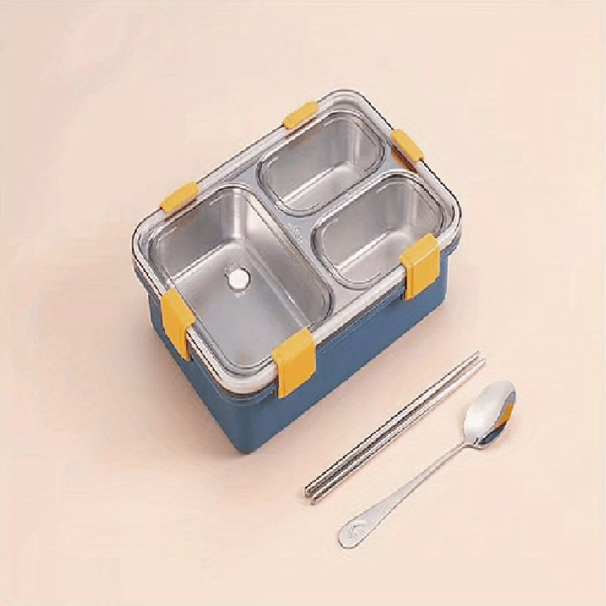 Lunch Box, 304 Stainless Steel Bento Box, 3 / 4 Compartments Food  Container, For School Students And Office Workers, Kitchen Gadgets, Kitchen  Accessories, Travel Accessories - Temu