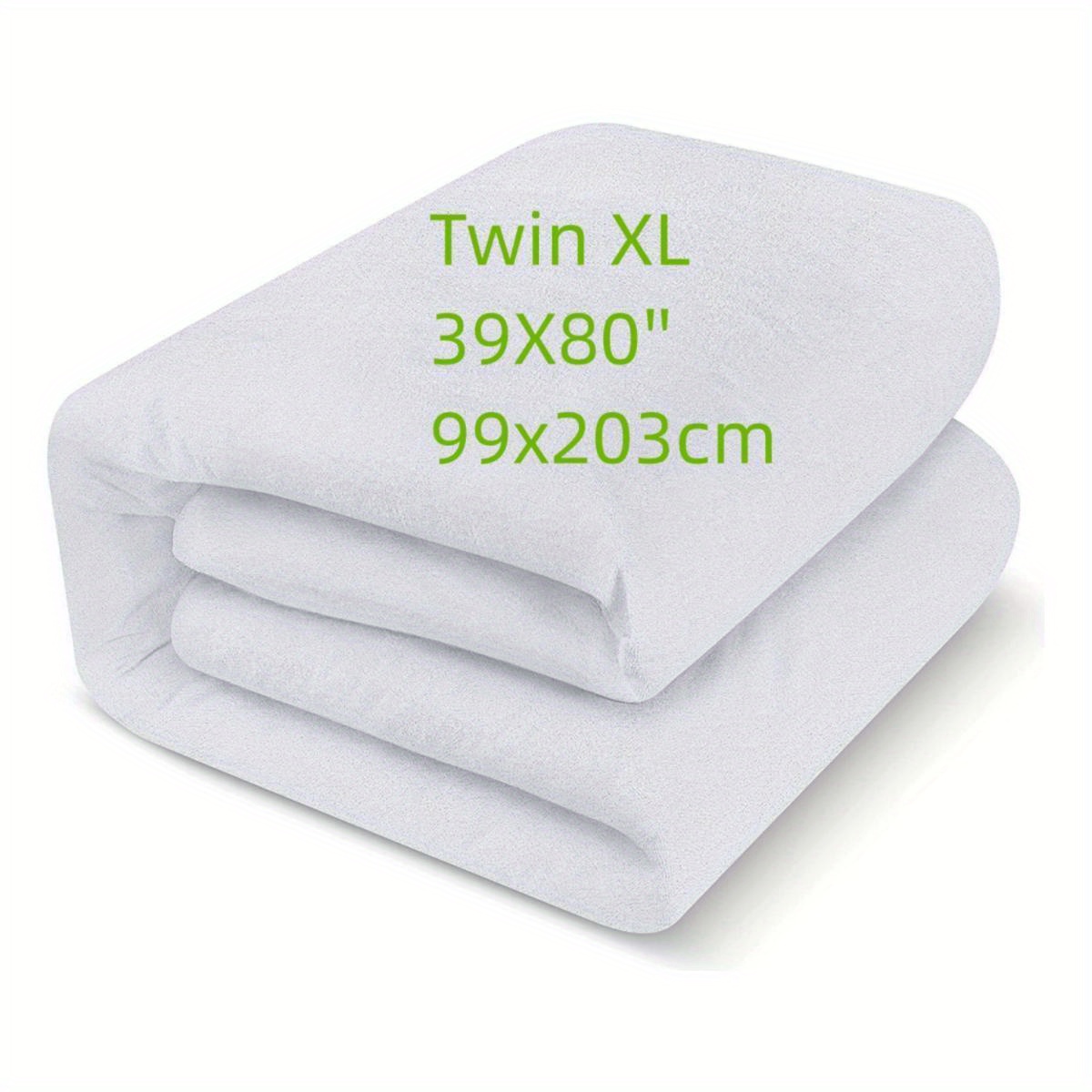 Twin XL Mattress Protector for College Dorm Room, Waterproof Breathable, White