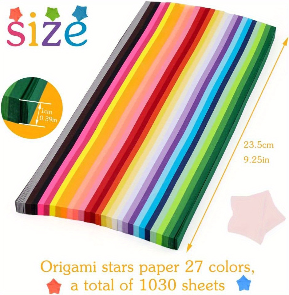 Fenrry 540 Sheets Star Origami Paper Strips 27 Assortment Color