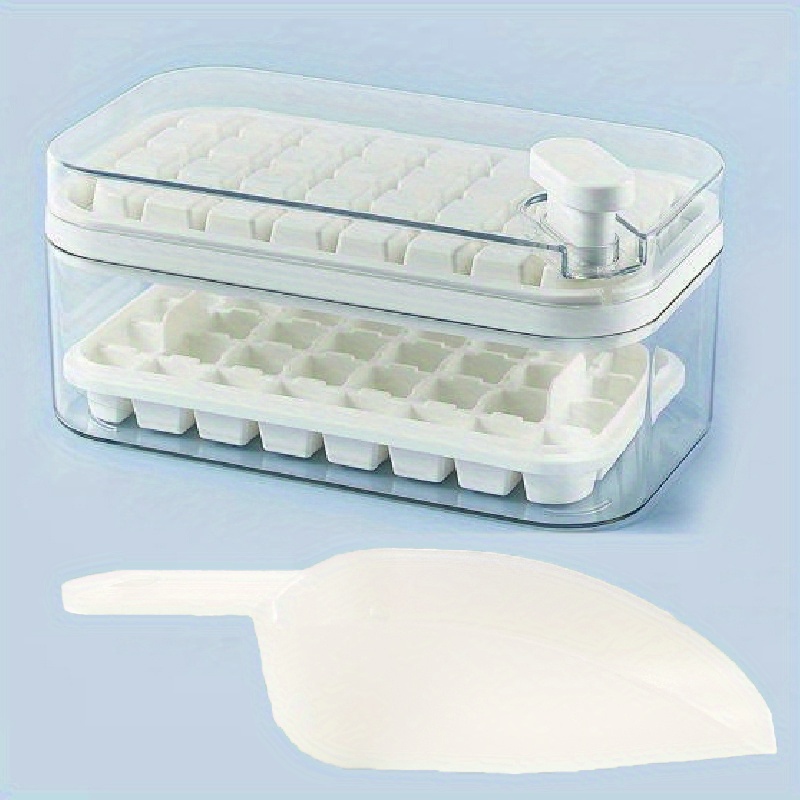Ice Cube Tray with Lid and Bin 2 Pack Ice Cube Trays for Freezer 64 Pcs Ice  Cube