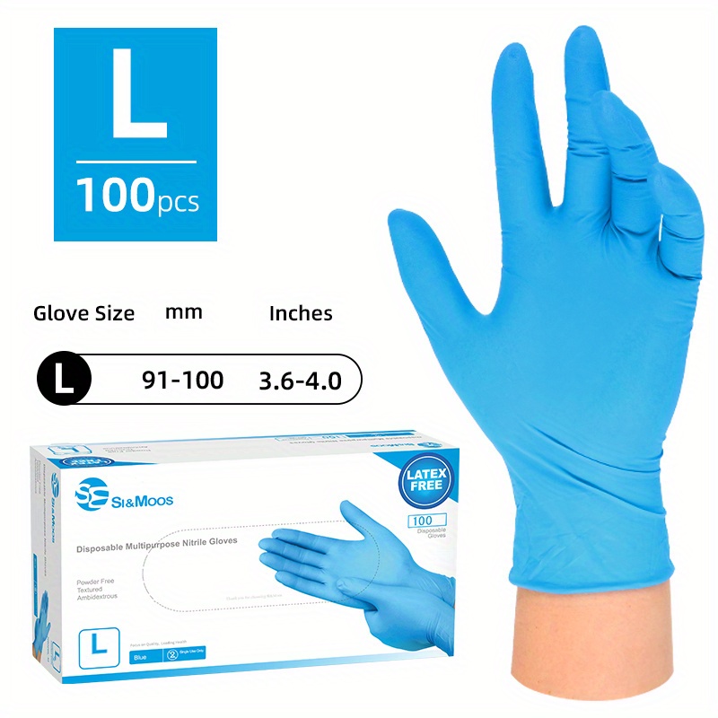 Nitrile Disposable Gloves - 3.2 mm - Powder-Free - Finger-Textured