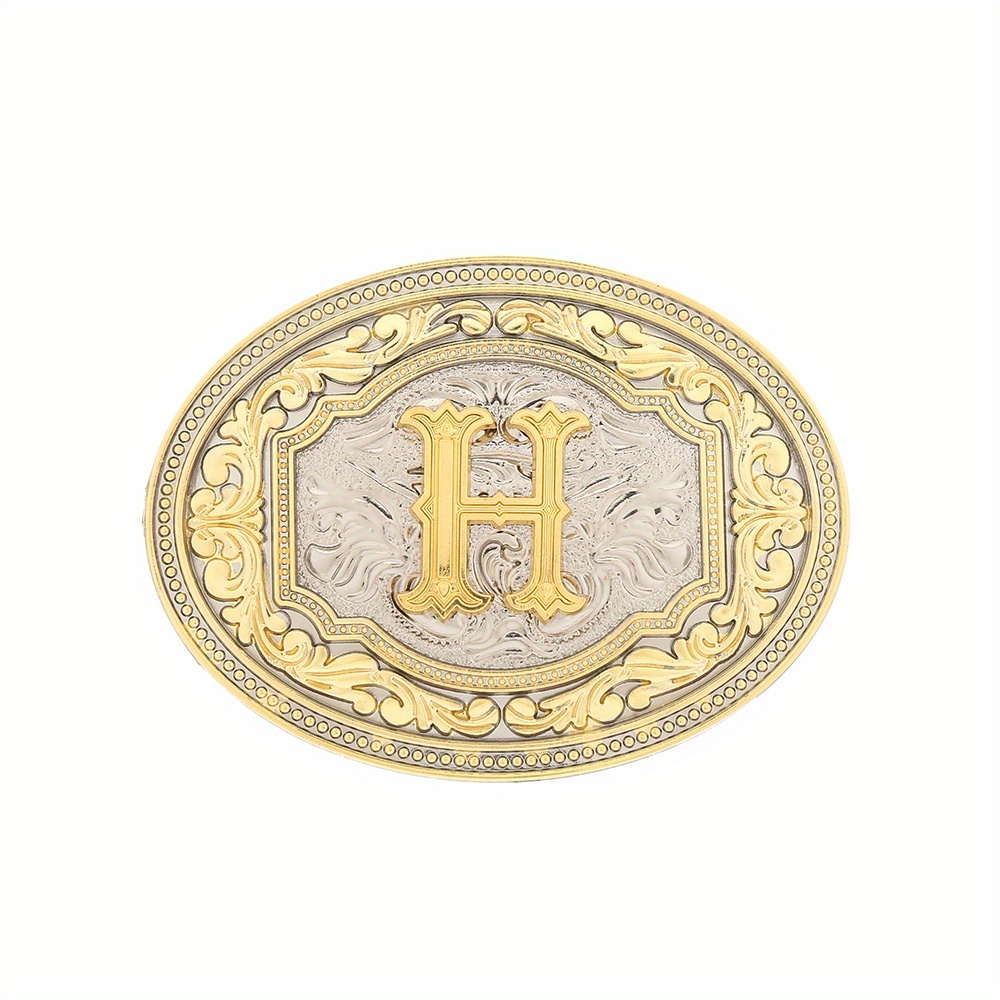 Embossed Letter Belt Buckle for Men