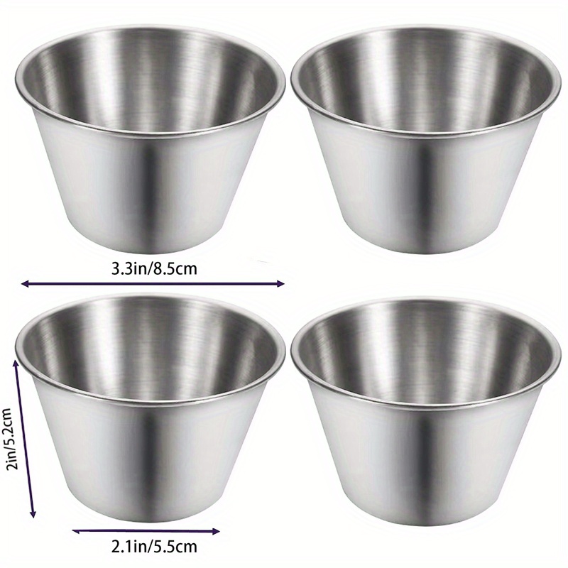 Small Sauce Cups, Stainless Steel Butter Dishes, Appetizer Plate,  Commercial Grade Individual Round Condiment Cups,,,,, 6 Sizes, Dipping  Saucer, Kitchen Supplies Set - Temu
