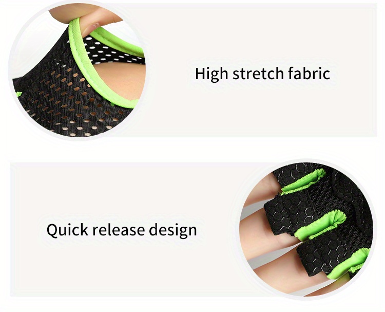 1 Pair REXCHI Half-Finger Fitness Gloves, Non-Slip, Sweat-Absorbent & Breathable, Polyester Knit Fabric, Palm Support, for Men & Women'S Training - Multiple Styles Available, Gym Gloves