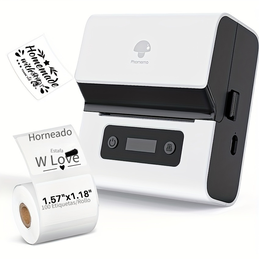 Impresora térmica portátil: Máquina etiquetadora de pegatinas  multifuncional C20 HD BT para etiquetas autoadhesivas e impresión 2D,  Regalo ideal para