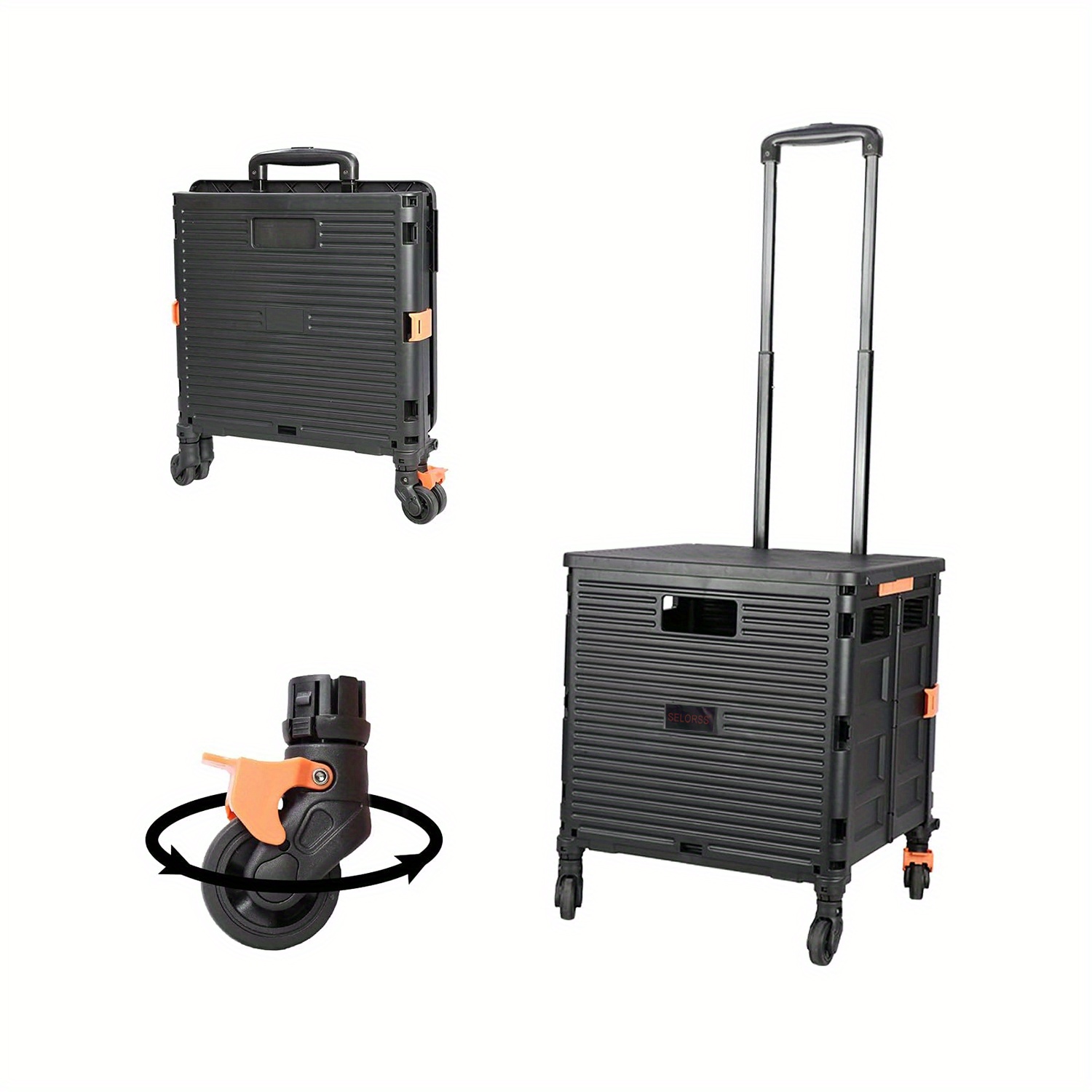 1 Carrito Almacenamiento Plegable Exteriores 4 Ruedas Mango - Temu