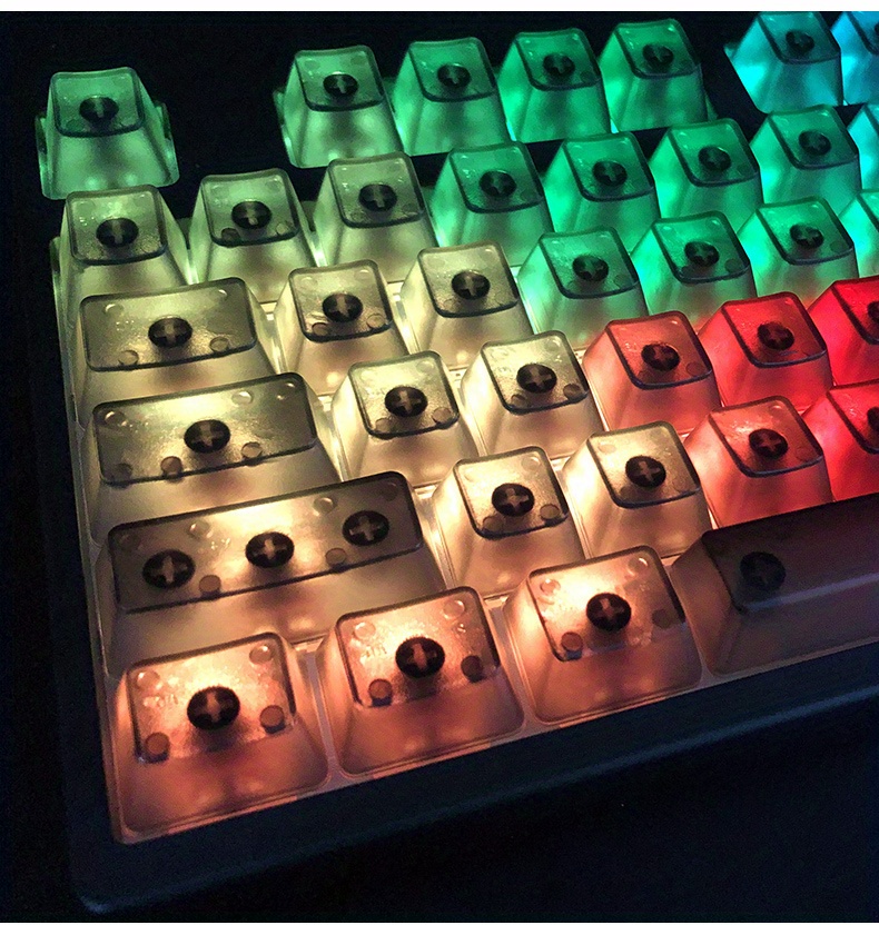 104 Key Transparent Keycaps Abs Material Oem Height White Temu