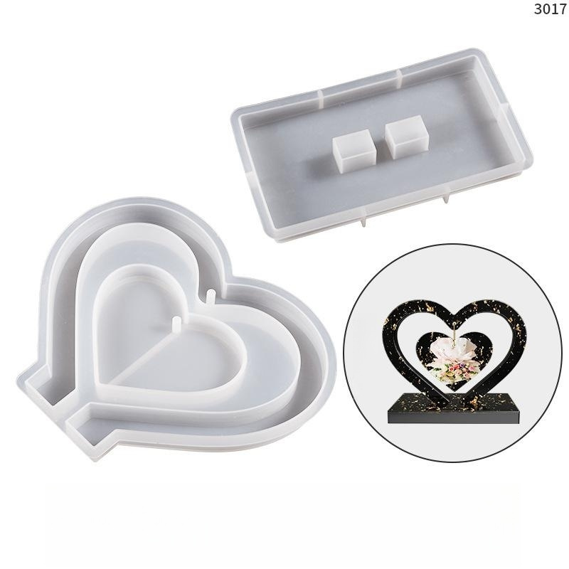 Baby Shower Heart Silicone Mold Family Tree Heart Silicone Mold Hanging  Home Decoration Mold Epoxy Resin Heart Door Plaque 