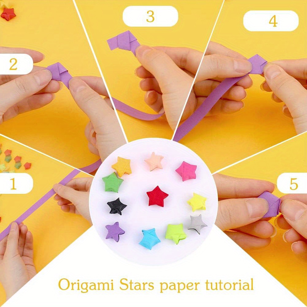 540 Sheets Origami Stars Papers Double Sided Lucky Colorful Star Strips 27  Colors Decor Folding Paper