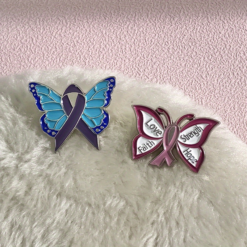 Red Ribbon Butterfly Pin | Red | Heart Pins by PinMart