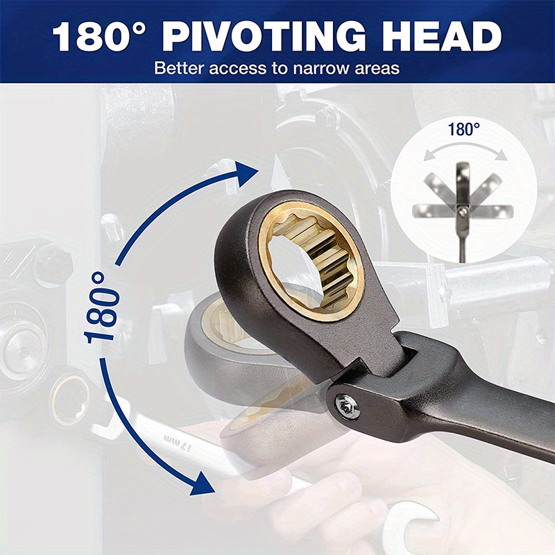 Flex head Ratcheting Combination Wrench Set 72 teeth Cr v Temu