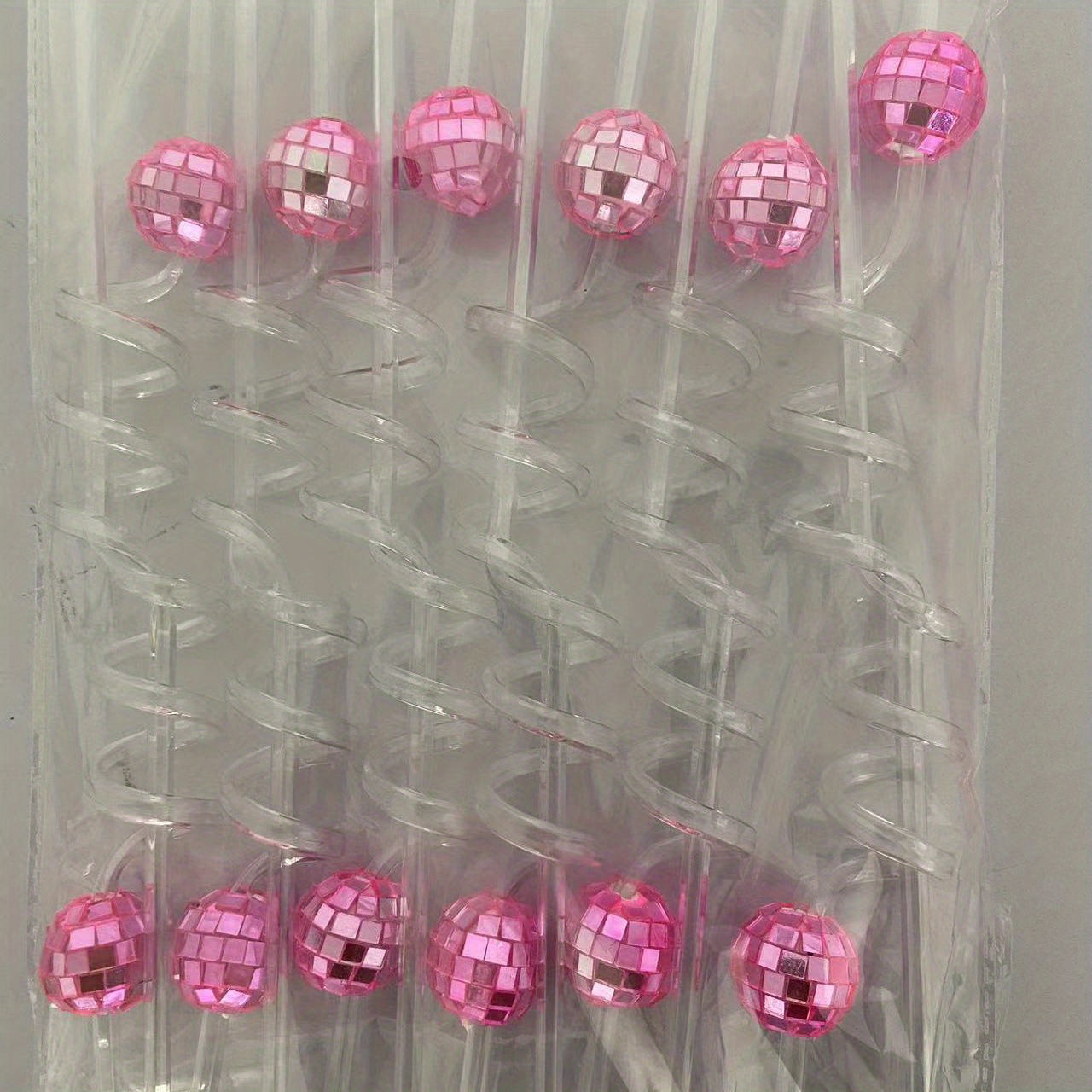 Pink Disco Straws - 16 reusable straws