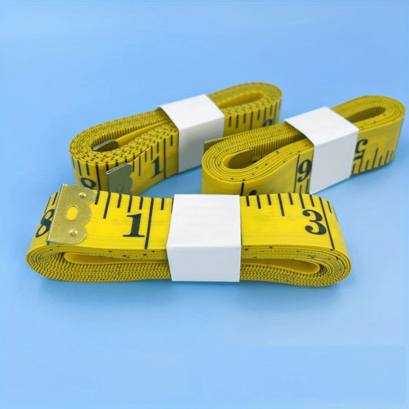  Regla de medición de cuerpo de doble cara de 60 pulgadas/59.1  in, cinta a medida de tela de costura amarilla, cinta suave para medir la  circunferencia del pecho/cintura, fuente negra 