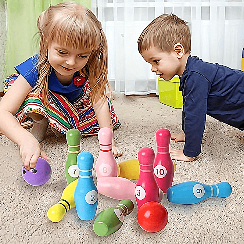 Jeu de bowling enfants ensemble de bowling coffre-fort interactif portable  pour