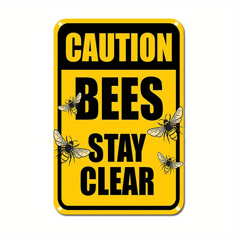 1pc, Honey Bee Knowledge Metal Tin Sign (12''x8'') , Funny