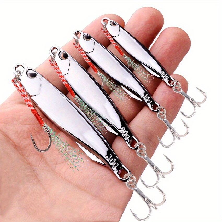 3個/ロットメタルキャストジグスプーンルアー 10g 15g 20g 30g 40gの
