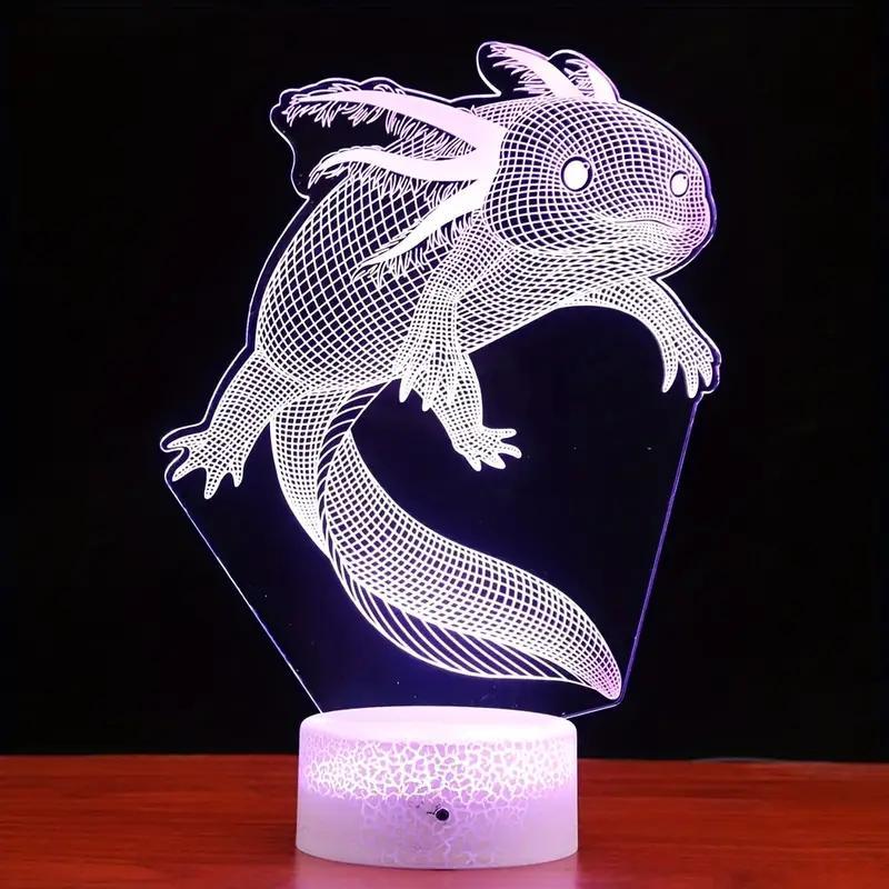 Axolotl Gifts 3D Axolotl Lamp Night Light 3D Illusion lamp for