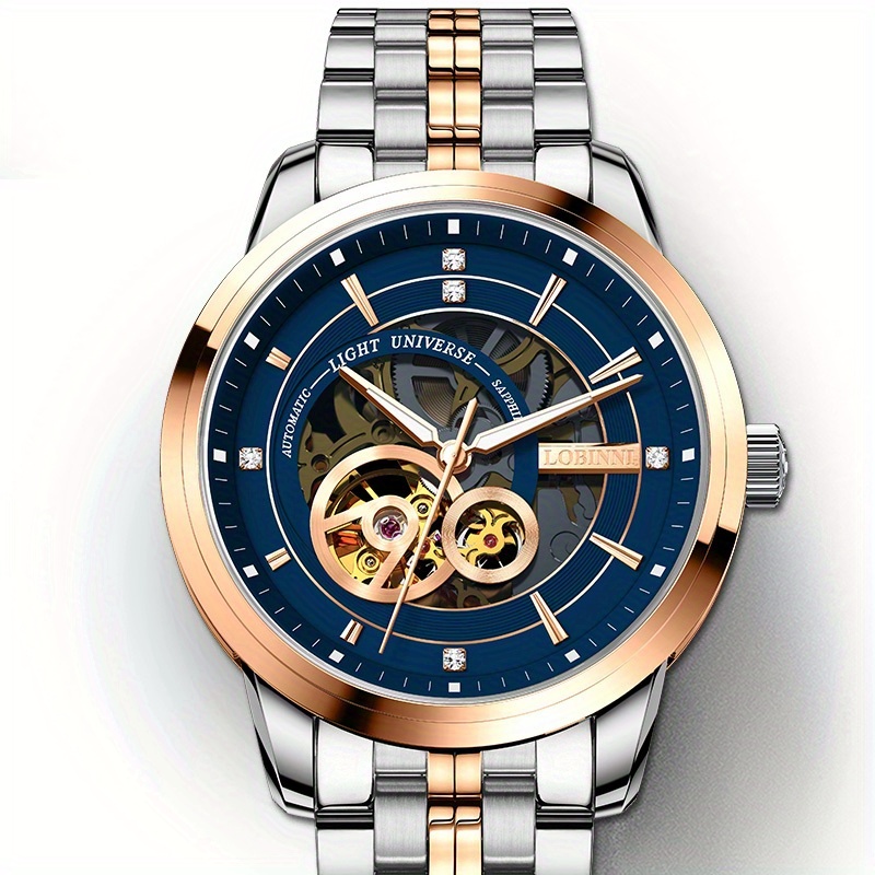 Lobinni メンズ腕時計両面中空自動機械式防水多機能腕時計 今日のディールを今すぐチェック Temu Japan