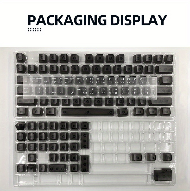 104 Key Transparent Keycaps Abs Material Oem Height White Temu