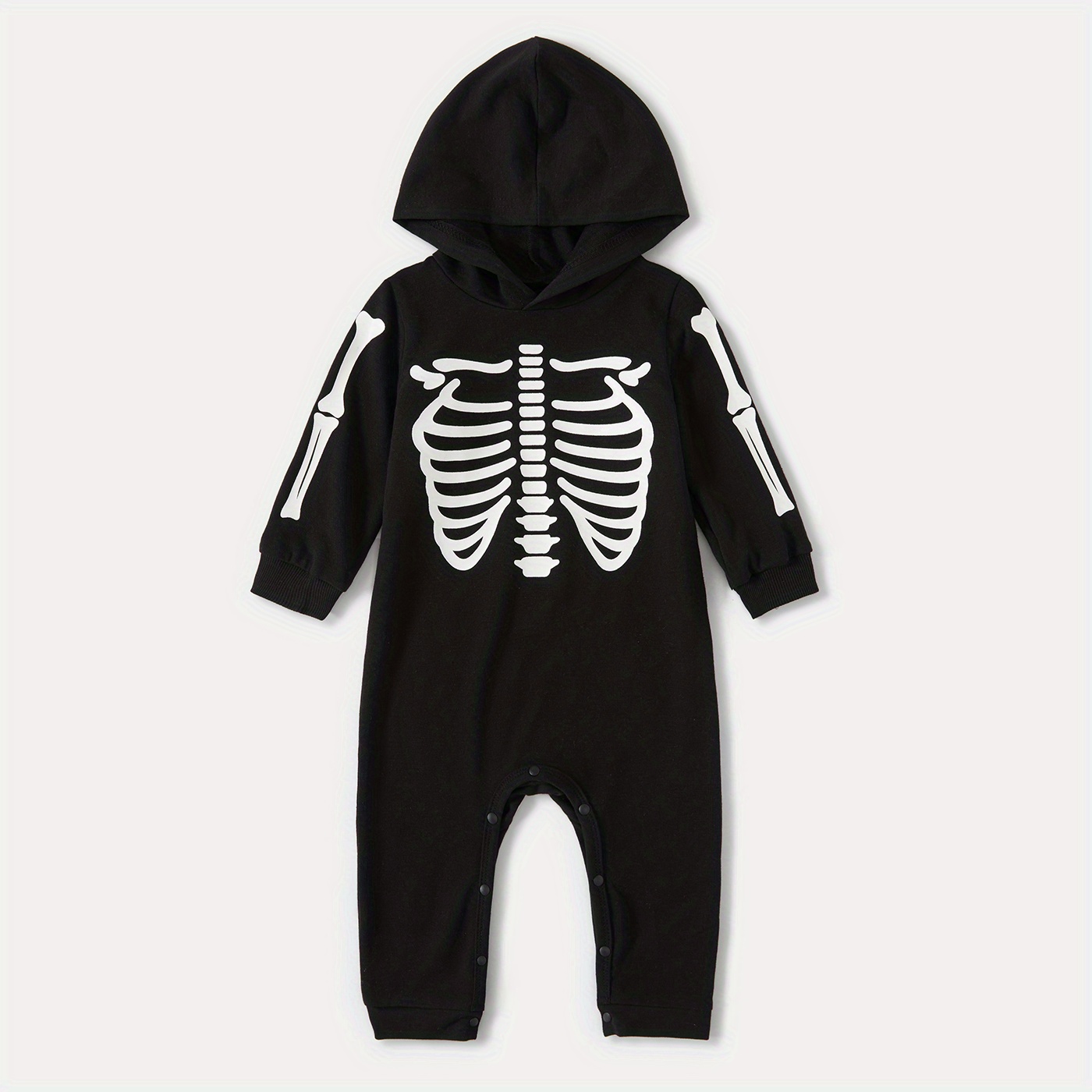 Halloween Glow In Dark Skeleton Print Black Family Matching - Temu