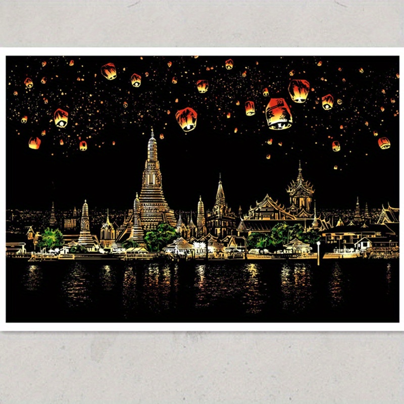 Colorful City Series City Night Scene Scratch Paintings Landscape Scratch  Paintings Around the World Creative Birthday